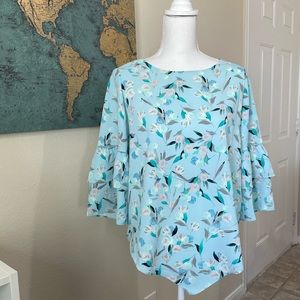 Alfani • Baby Blue Floral Blouse